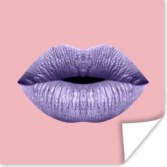 Affiche Lèvres - Pastel - Rose - 50x50 cm