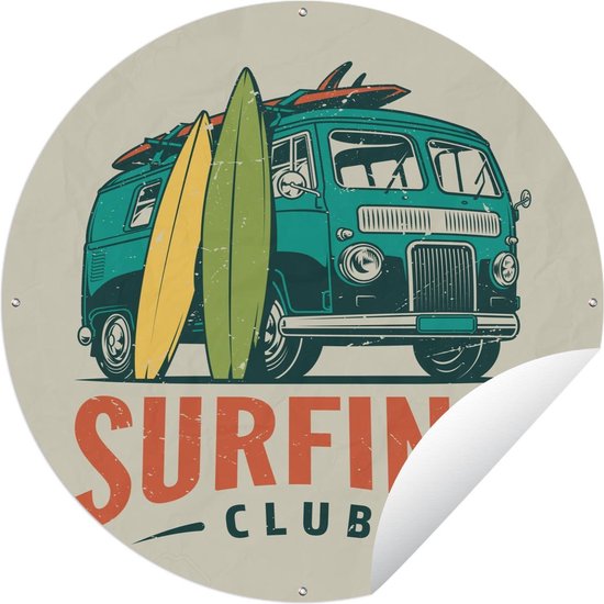 Garden Circle Surf - Vintage - Summer - 60x60 cm - Affiche Jardin