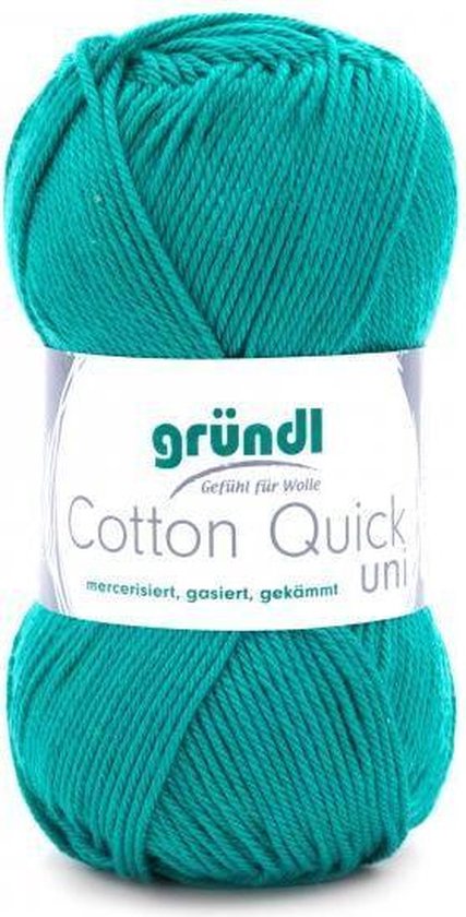 Gründl Wol Cotton Quick uni - dunne wol voor haken - breigaren - haakgaren - glanzend en huidvriendelijk - 100% katoen - 10 bollen 50 g / 125 m - naalddikte 3-4 - crème