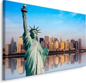 Schilderij - Vrijheidsbeeld van New York , Wanddecoratie , Premium print