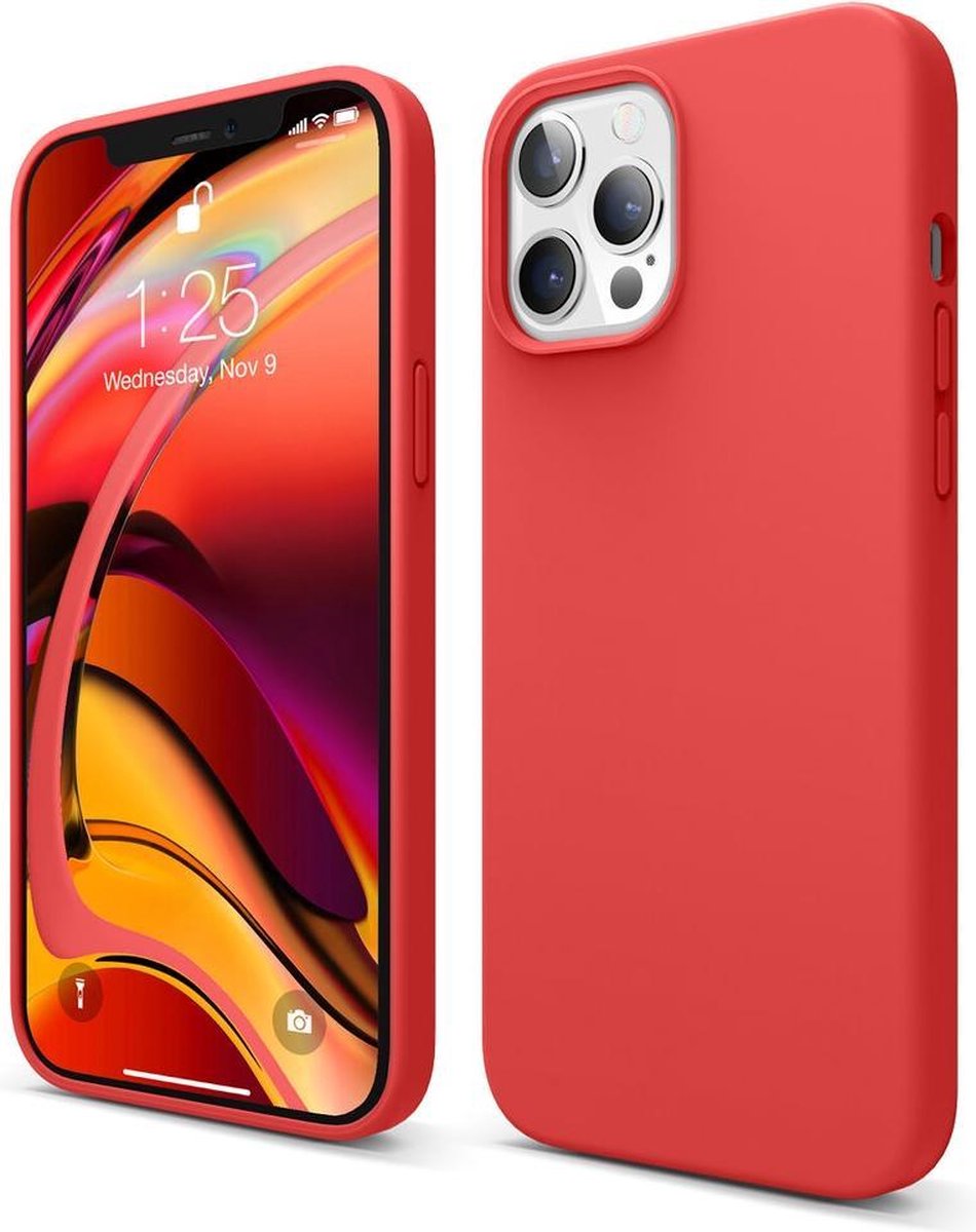 Juicyy iPhone 12 / 12 Pro siliconen hoesje - Rood / Juicyy iPhone 12 / 12 Pro silicone case - Red