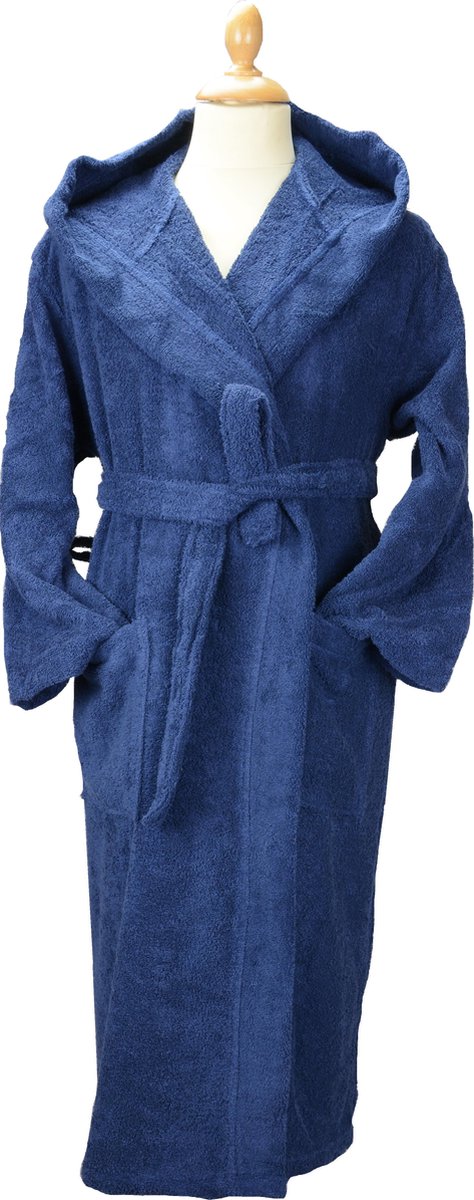 ARTG Robezz - Biologische Katoen - Badjas Capuchon - Donkerblauw - French Navy - Maat XS