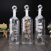 BaykaDecor - Luxe Kristalen Boot In Glazen Fles - Glas Ambachten - Woondecoratie - Slaapkamer Decoratie - Cadeau - Goud - 24 cm
