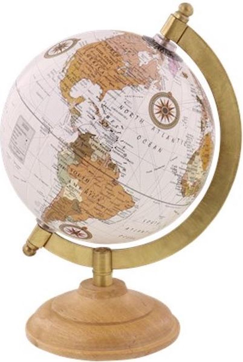 Globe - globe look Vintage - repose-pieds en bois - décoration de la maison  - globes -... | bol.com