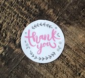 Sluitsticker - Sluitzegel - Thank you | Rose – Zwart – Takjes Rond | Bedankje – Envelop | Chique | Envelop stickers | Cadeau – Gift – Cadeauzakje – Traktatie | Chique inpakken | DH