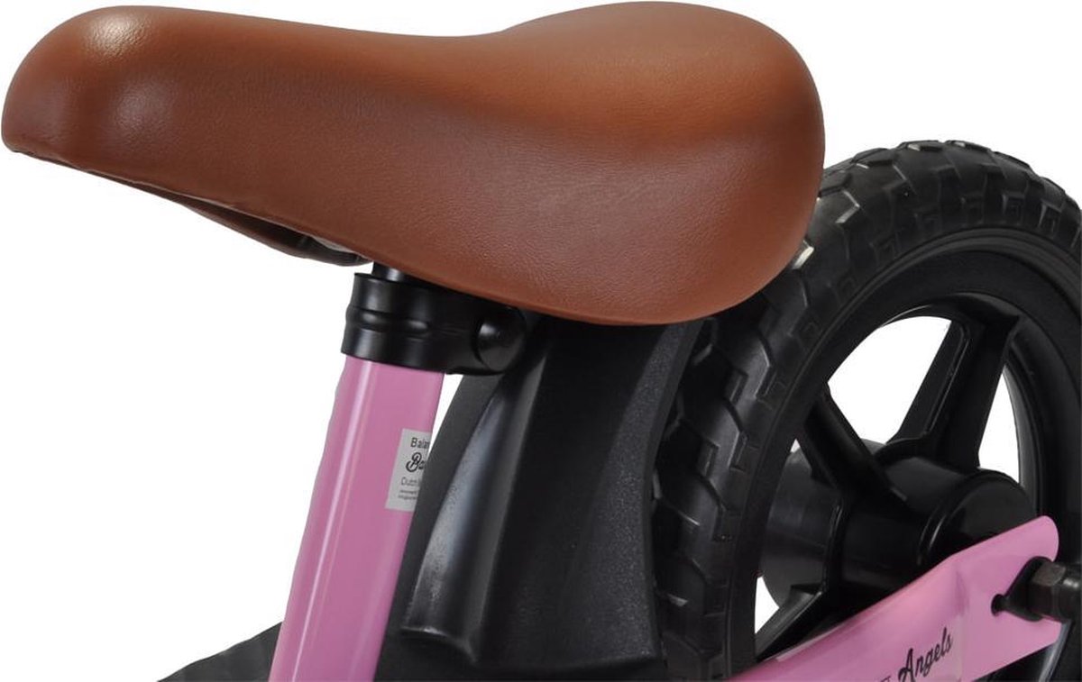 Bandits & Angels Metalen Loopfiets Starter Roze met Voetenplank vanaf 2 Jaar - Limited Edition - Roze Loop Fiets - Verstelbaar Zadel 29 tot 39 cm - Voor Jongens en Meisjes - Compact en Veilig - Lage Instap met Voetenplank — afbeelding 12
