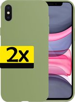 Hoes voor iPhone Xs Hoesje Siliconen - Hoes voor iPhone Xs Case - 2 Stuks - Groen