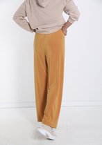 Comfortabele linnen broek met elastische talie - zijzakken - 7/8 - WIT kleur, Maat 36/38