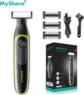 Myshave™ - Bodygroomer Mannen - Baardtrimmer - Scheerapparaat - Douchebestendig - Oplaadbaar - Inclusief 3 Opzetstukjes