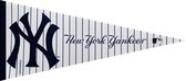 USArticlesEU - Honkbal - MLB - Vaantje - Sportvaantje - New York Yankees - Baseball - Pennant - Wit/Donkerblauw gestreept - 31 x 72 cm
