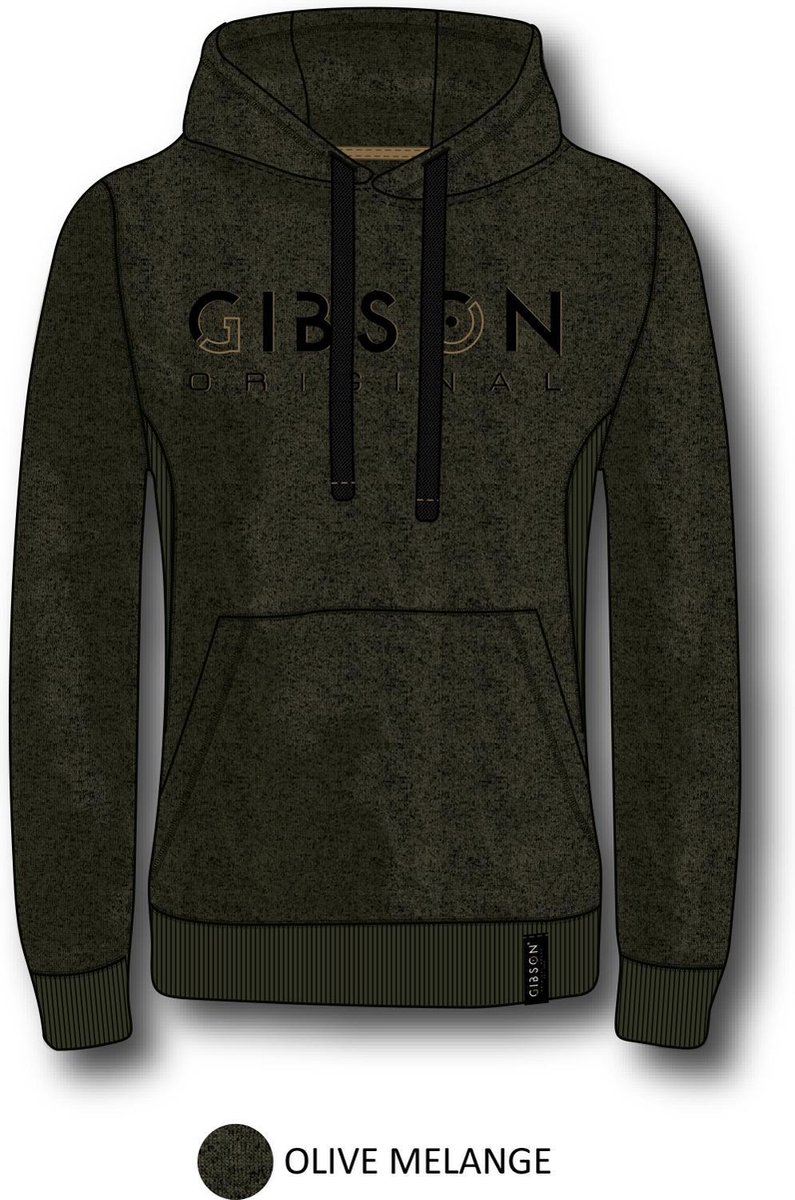 Gibson heren sweater olijfgroen melange - maat XXL