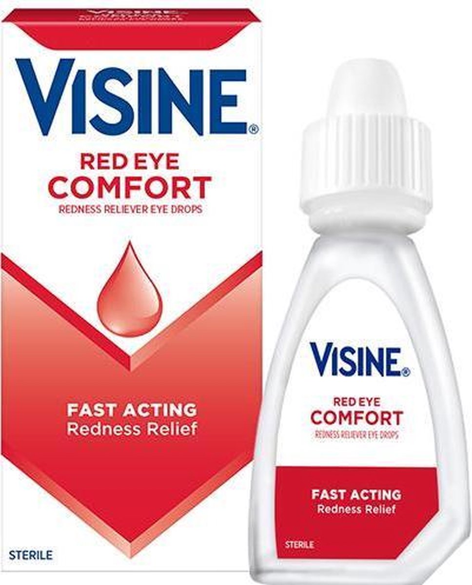 Visine Red Eye Comfort XL - Oogdruppels Tegen Rode Ogen & Geïrriteerde Ogen! (15ML) - Visine