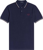 Fred Perry Twin Tipped Poloshirt - Mannen - Donkerblauw - Donkerrood - Wit