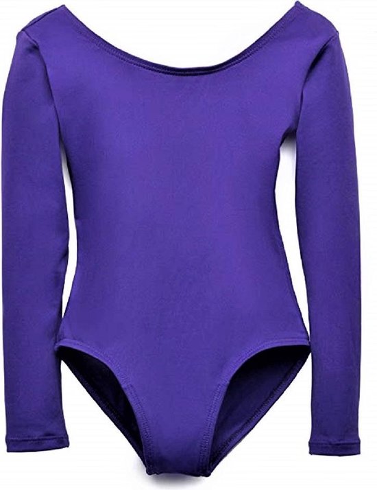 Aislor Gymnastiekpak voor meisjes, glitter-turnpakje, lange mouwen, dansbody met gymnastiekshorts, strass, turnbody, balletkleding, dancewear, roze, 110-116
