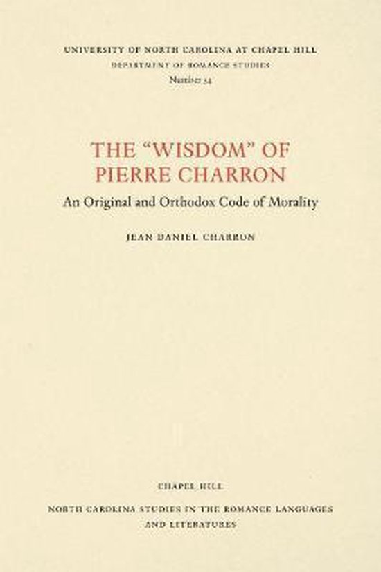 The ''Wisdom'' of Pierre Charron - cover