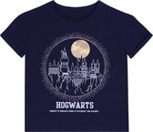 Marine blauw meisjes t-shirt/t-shirt gouden maan HOGWARTS Harry Potter    9-10 jaar 140 cm