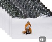 Set de table - Renard - Neige - Hiver - 45x30 cm - 6 pièces