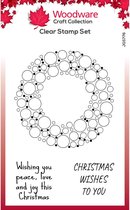 Woodware Clear Singles Stempel - Bubble Holiday Wreath