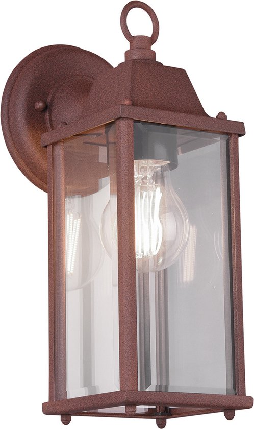 LED Tuinverlichting - Wandlamp Buitenlamp - Torna Olenany - E27 Fitting - Roestkleur - Rechthoek - Aluminium