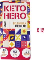 KETO-HERO® - Belgische Melkchocolade - Keto - Suikerarm - 12 x 100 g