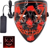 Shutterlight® Halloween Purge Masker - Rood - 3 standen - LED