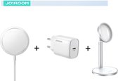 Magnetische draadloze oplader iPhone 13 & 12 Mini/Pro/Pro Max + 20W USB-C Adapter + Magnetische houder- Draadloos opladen - alle iPhone 12 modellen - Wireless charging