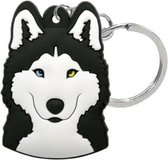Akyol - Husky Sleutelhanger - Wolf - Dieren - Hond - Leuk kado voor iemand die van dieren houdt - 2,5 x 2,5 CM
