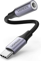 UGREEN Audio Jack Adapter USB C naar 3.5mm Hoofdtelefoon Adapter Nylon Aux Kabel Compatibel met Galaxy S21/ S21 +/ S21 Ultra/ S20/ Note10 iPad Pro 2020/ 2018 iPad Air 2020 MacBook Pro Huawei 