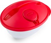 Slakom - saladekom - saladebox - lunchbox - saladeschaal met deksel - salade to go - 1,2 L - rood