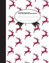 Composition Notebook, 8.5 x 11, 110 pages: Red Deers
