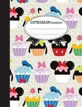 Composition Notebook, 8.5 x 11, 110 pages: cupcake daisy