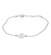 Silventi  9NBSAM-190020 Zilveren Armband - Dames - Bedel - Meisje - 10 x 12 mm - Glad - Jasseron - 16,5 + 3 cm - 1 mm Dik - Rhodium - Rhodium - Zilver