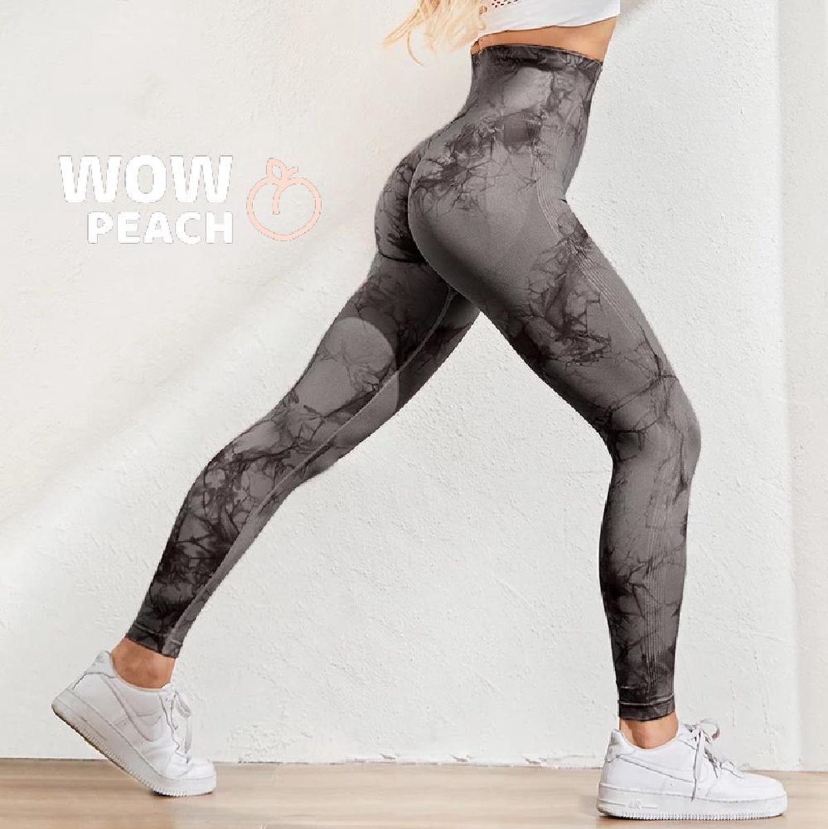 Wow Peach Marble Zwart Legging Maat S 