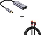 Aluminium USB-C naar HDMI adapter - 4Kx2K @60Hz - Incl. HDMI kabel - Coax