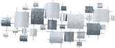 Wanddecoratie woonkamer metaal modern Zilver 3D 148 cm