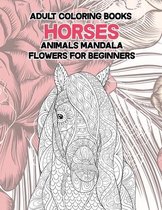 Adult Coloring Books Flowers for Beginners - Animals Mandala - Horses