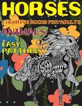 Coloring Books for Adults Easy Patterns - Animals - Horses