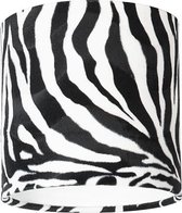 Uniqq Lampenkap velours zebra Ø 25 cm - 25 cm hoog