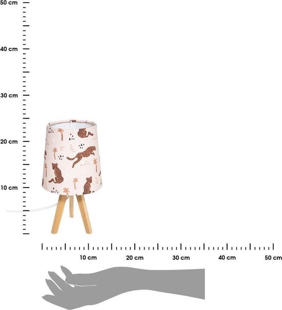 Kinderlamp - nachtlamp - Jungle Panter - Licht Rose - Baby of kinderkamer - 13x13 van Atmosphera — afbeelding 4