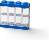 LEGO Minifiguur 8 Display Case - Vitrine - Opbergbox - Blauw - 19,1 x 18,4 x 4,7cm - Kunststof