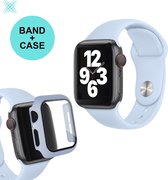 MY PROTECT® Apple Watch 1/2/3 42mm Bescherm Case & Screenprotector + Bandje - Apple Watch Hoesje en bandje - Bescherming iWatch - Lichtblauw