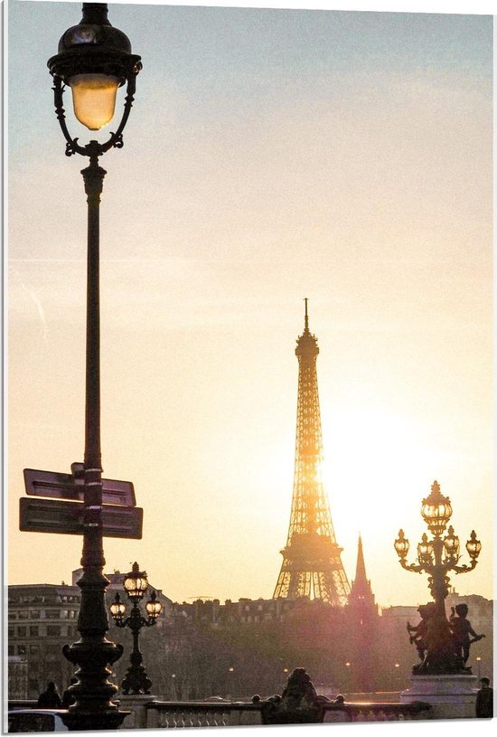 Acrylglas –Eiffeltoren - Parijs– 80x120cm Foto op Glas (Wanddecoratie op Acrylglas)