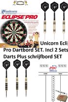 Unicorn Eclipse Pro Dartbord SET incl 2 Sets Darts + Schrijfbord SET
