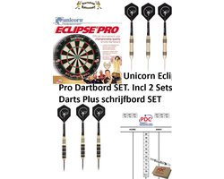 Unicorn Eclipse Pro Dartbord SET incl 2 Sets Darts + Schrijfbord SET