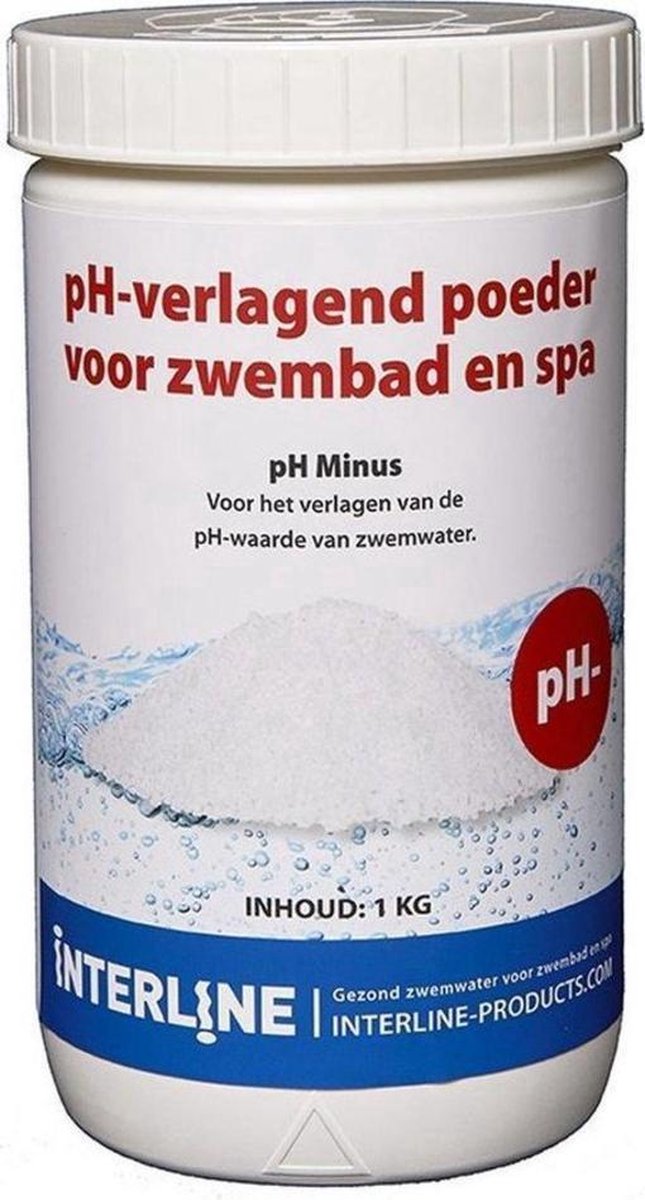 Interline PH-minus 1 kg |pH min verlager | ph granulaat | Zwembad | Spa | Water Verlagend | minus | 1 kilo | poeder