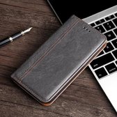 Rastertextuur Magnetisch PU + TPU Horizontaal flip-lederen hoesje met houder en kaartsleuf voor iPhone 8 Plus & 7 Plus (grijs)