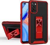 Voor OPPO Realme 7 Pro Dual-color Skin Feel TPU + PC Magnetische schokbestendige hoes met onzichtbare houder (rood)