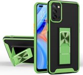 Voor OPPO A92 Dual-color Skin Feel TPU + PC Magnetische schokbestendige hoes met onzichtbare houder (grasgroen)