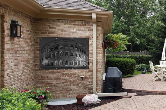 Affiche de jardin Colisée à Rome - noir et blanc - 120x80 cm - Jardin