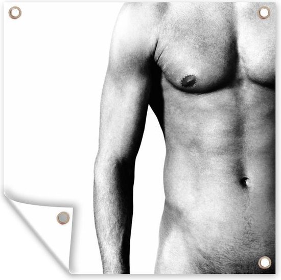 Torse de jardin Torse d homme nu noir et blanc 100x100 cm bol